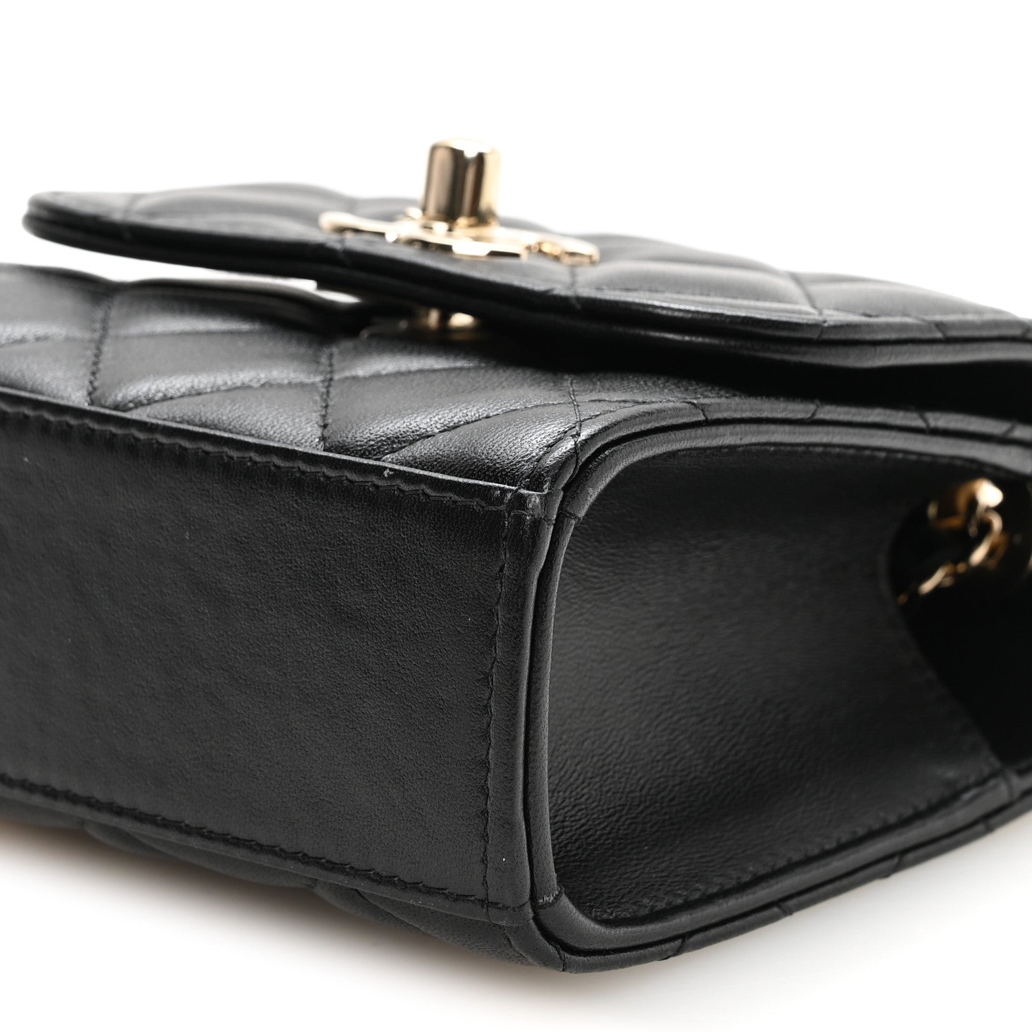 Chanel Lambskin Quilted Mini Trendy CC Clutch With Chain Black 10 of 11