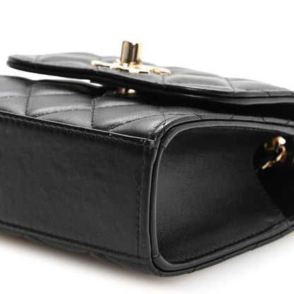 Chanel Lambskin Quilted Mini Trendy CC Clutch With Chain Black 10 of 11