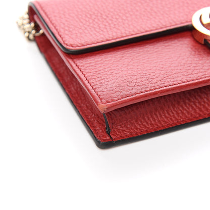 Gucci Dollar Calfskin Interlocking G Chain Wallet Red 9 of 13