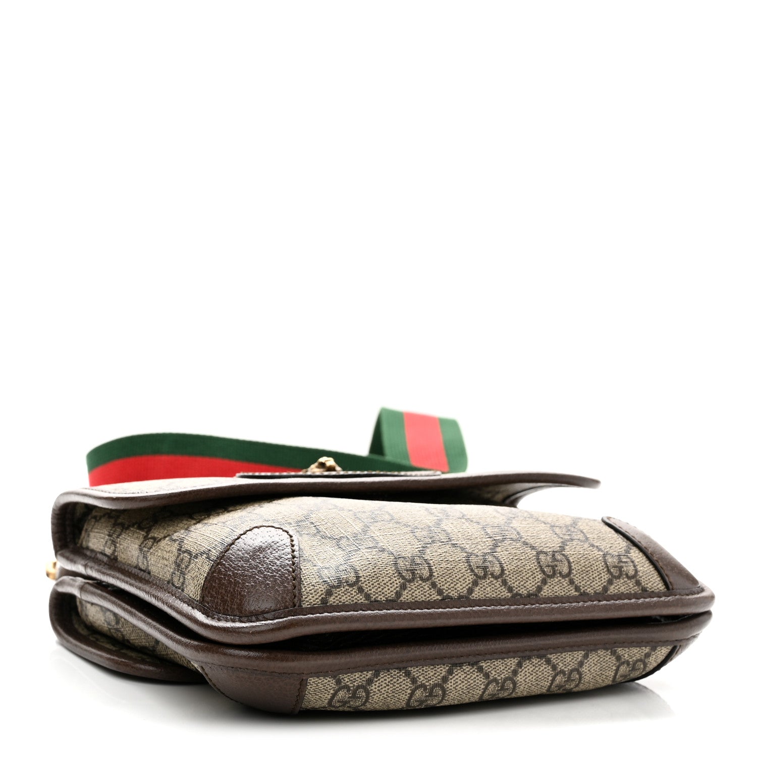 Gucci GG Supreme Monogram Web Small Neo Vintage Double Flap Messenger Bag Beige New Acero 4 of 11