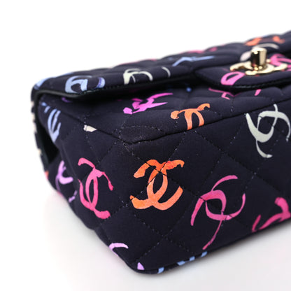 Chanel Printed Fabric Quilted Mini Rectangular Flap Black Pink Blue Yellow Orange 9 of 11