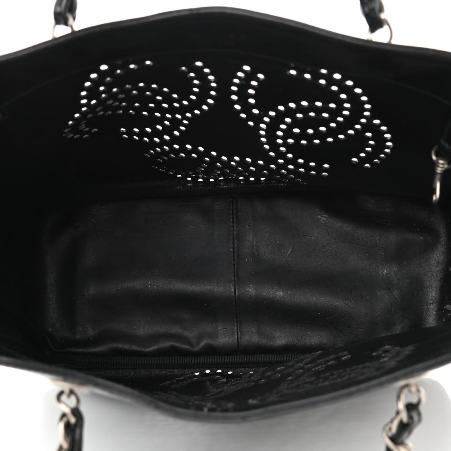 Patent Perforated CC Tote Black