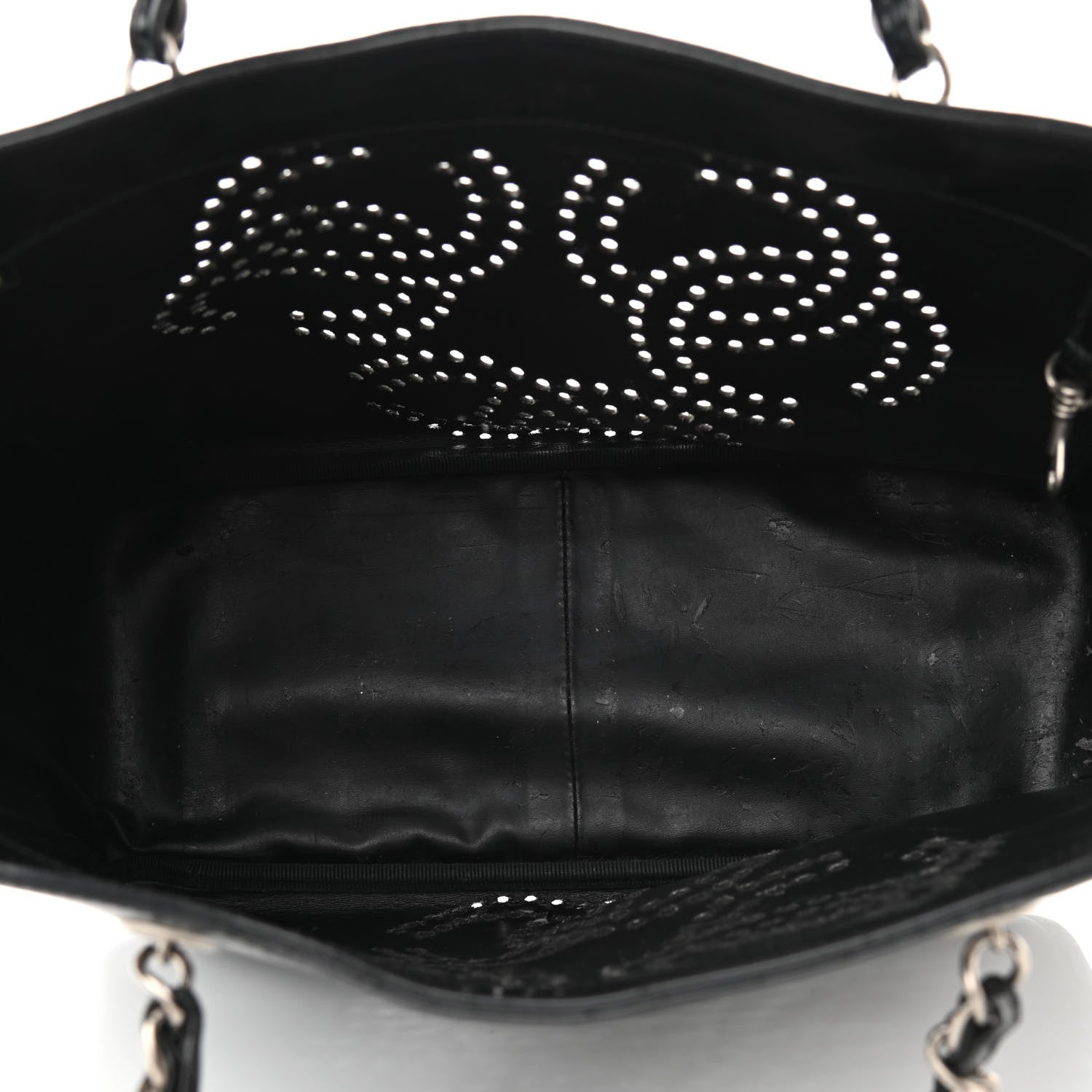 Chanel Patent Perforated CC Tote Black 5 of 11