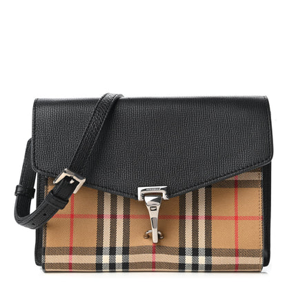 Burberry Derby Calfskin Vintage Check Small Macken Crossbody Bag Black 1 of 10