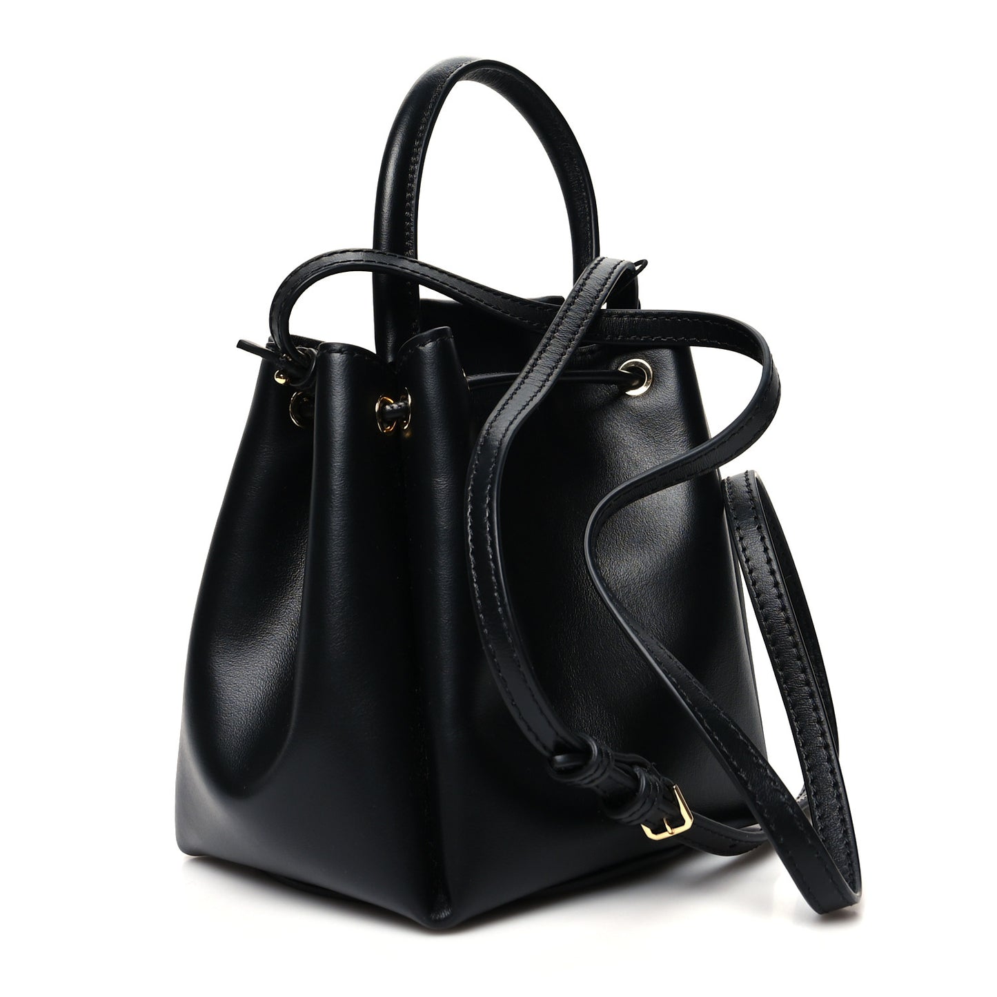 Calfskin Monogram Motif TB Bucket Black