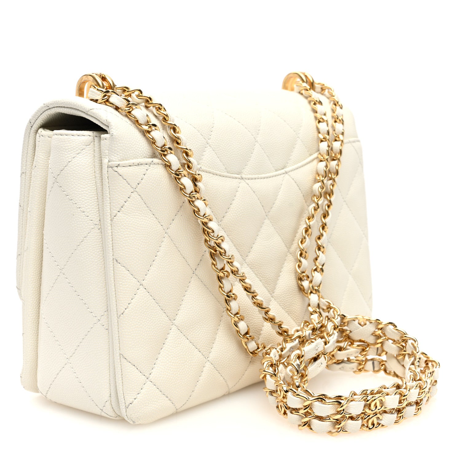 Chanel Caviar Quilted Coco First Flap White 3 of 10