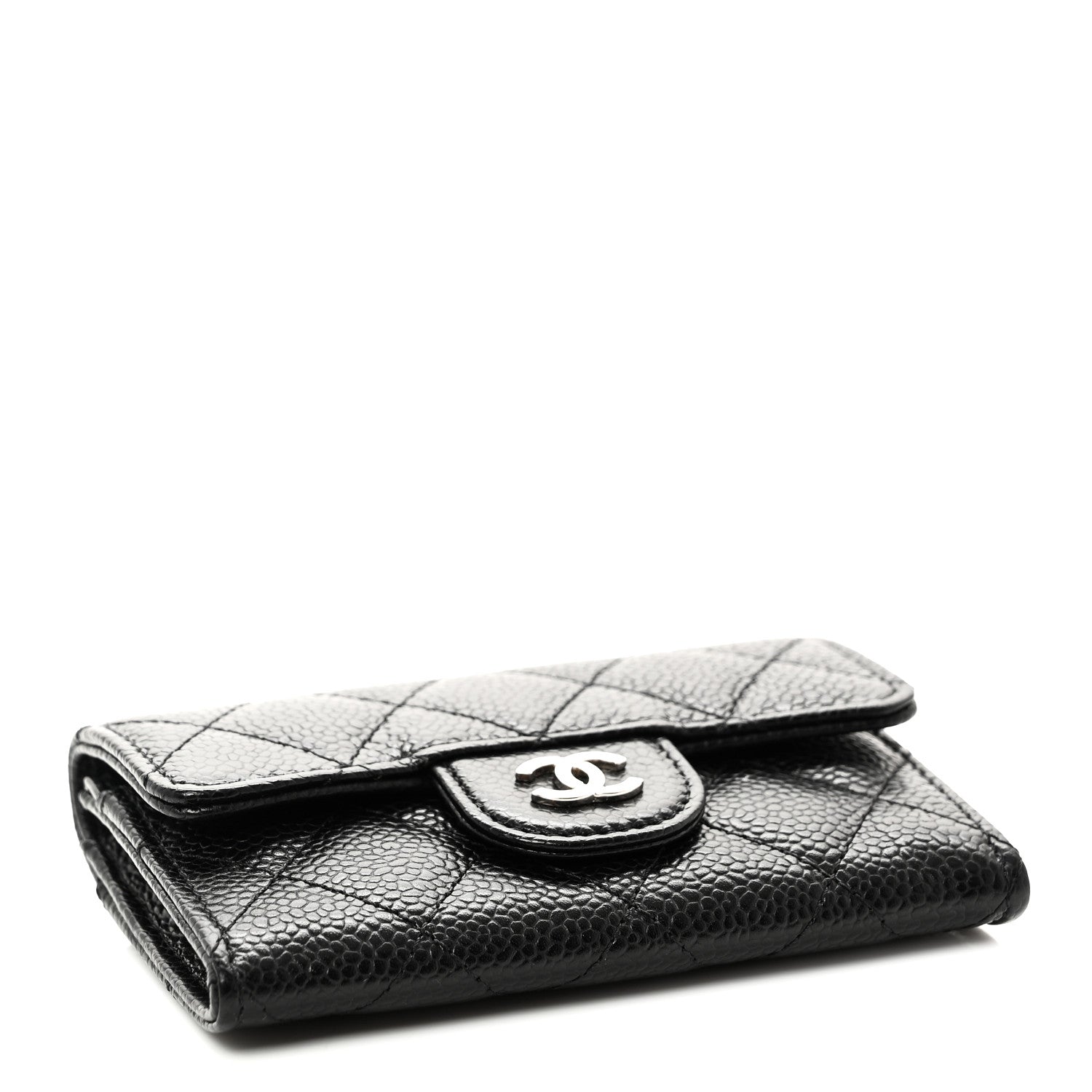 Chanel Caviar Quilted Flap Card Holder Wallet Black 4 of 9