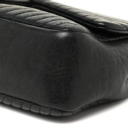Chanel Calfskin Chevron Quilted Small Surpique Flap Black 10 of 21