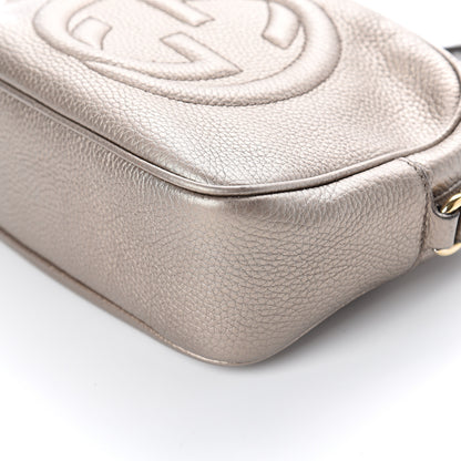 Gucci Metallic Pebbled Calfskin Small Soho Disco Bag Golden Beige 7 of 7