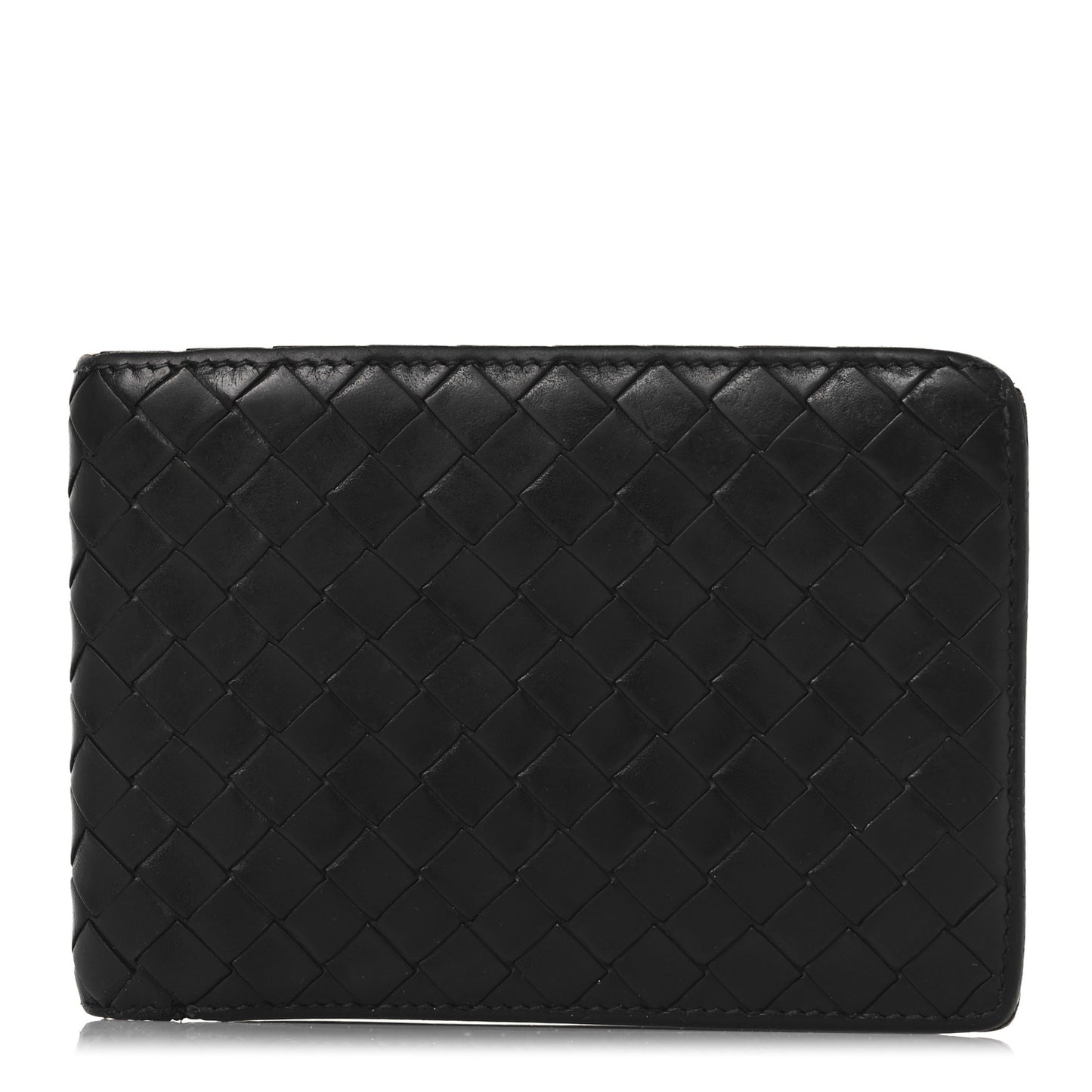 Nappa Maxi Intrecciato Bi-Fold Wallet Black