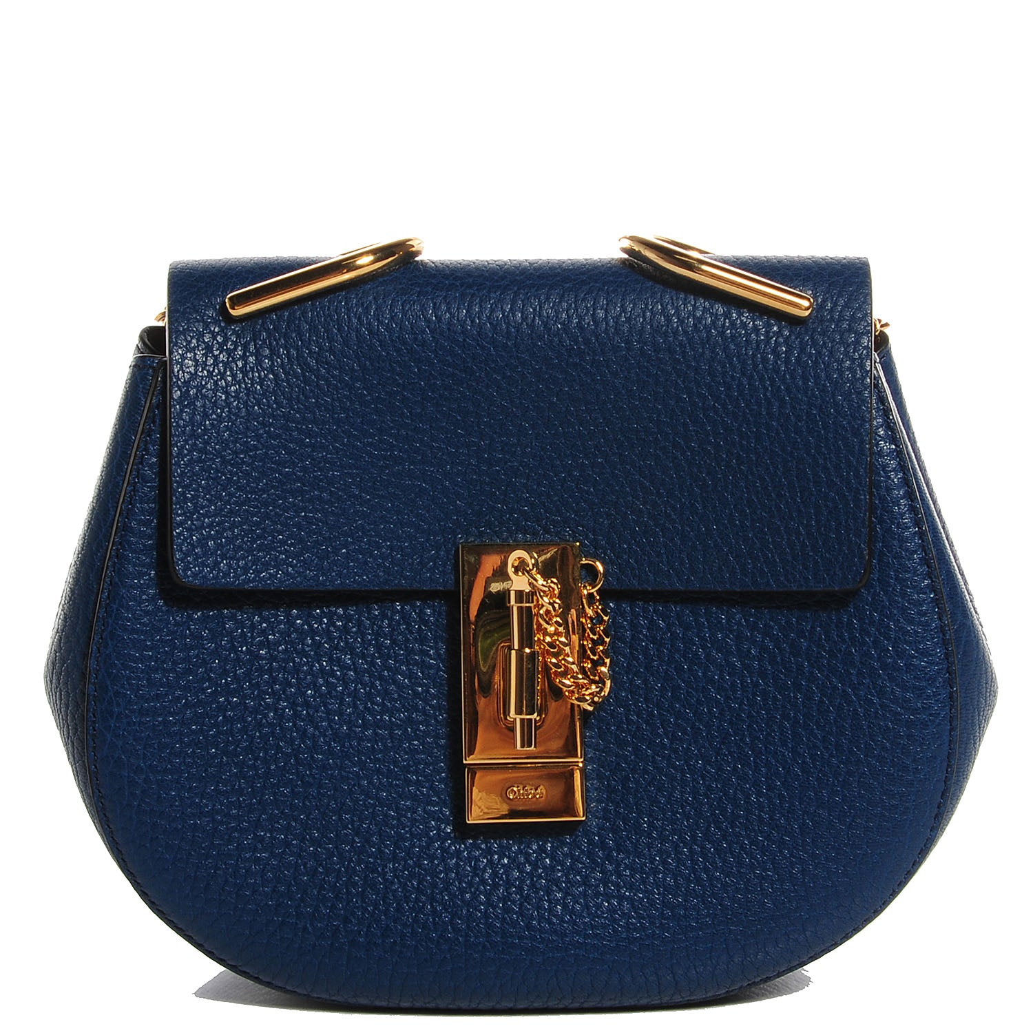 Chloe Grained Lambskin Mini Drew Shoulder Bag Factory Blue 8 of 8