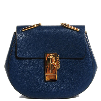 Chloe Grained Lambskin Mini Drew Shoulder Bag Factory Blue 8 of 8