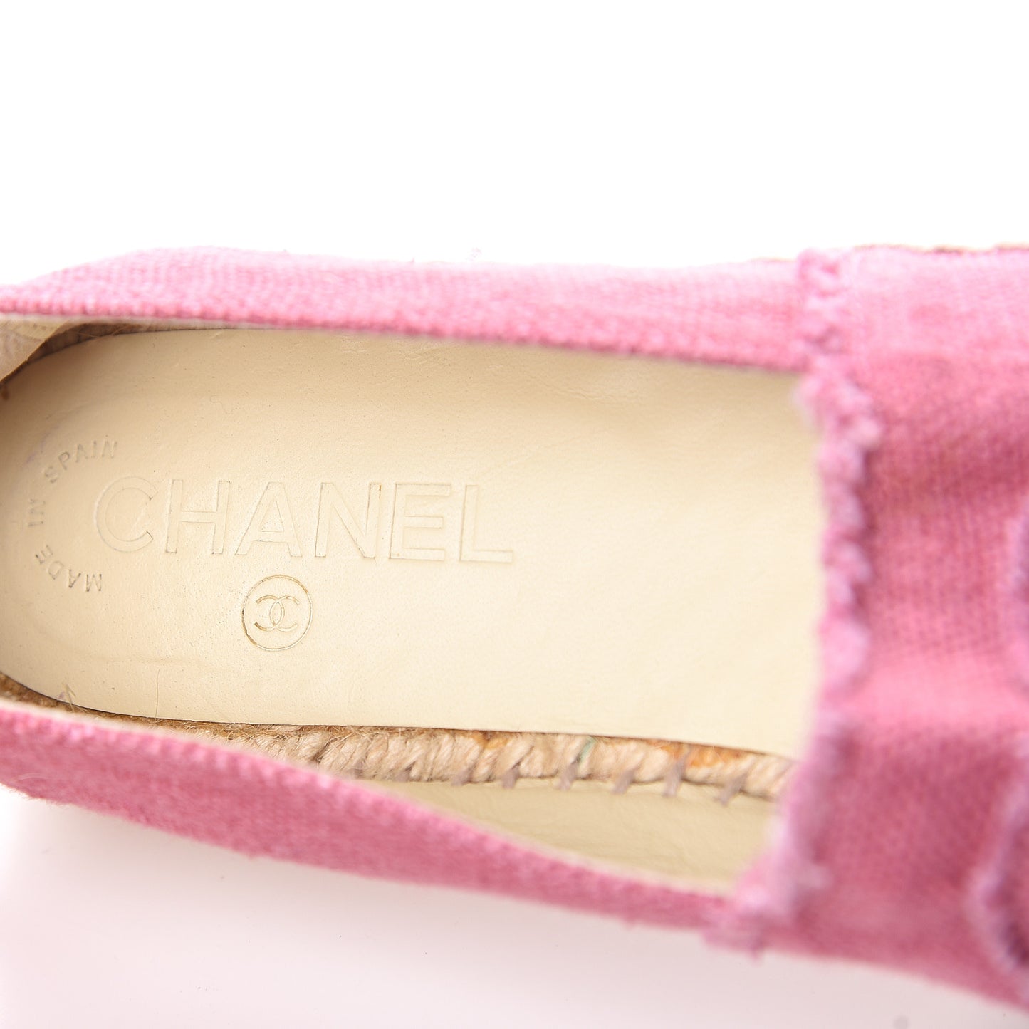 Linen CC Espadrilles 40 Pink Black