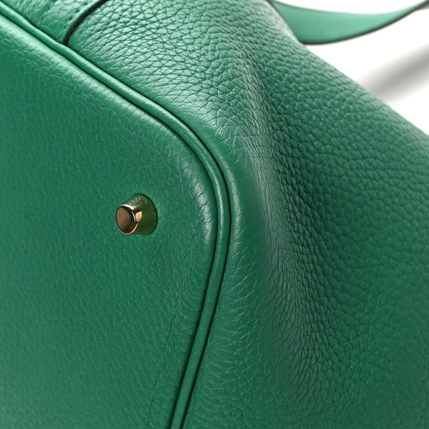 Hermes Taurillon Clemence Picotin Lock 22 MM  Vert Jade 10 of 12
