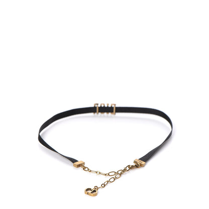Christian Dior Grosgrain Ribbon Dior Logo Choker Necklace Black 3 of 5