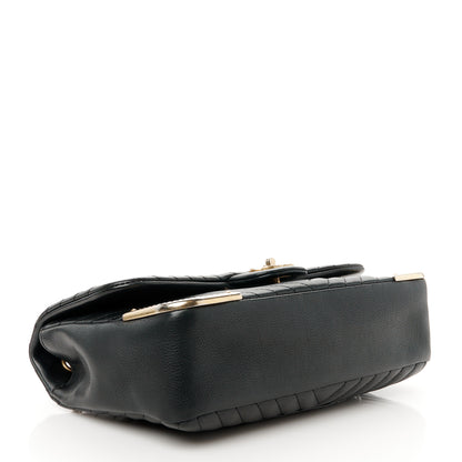 Chanel Calfskin Chevron Quilted Rock The Corner Flap Black 4 of 11