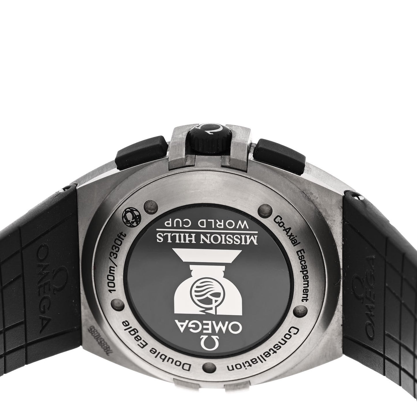 Stainless Steel Rubber 43mm Constellation Double Eagle Chronograph Automatic Watch Black 121.92.41.50.01.001