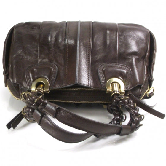 Chloe Leather Heloise Satchel Chocolate 5 of 12