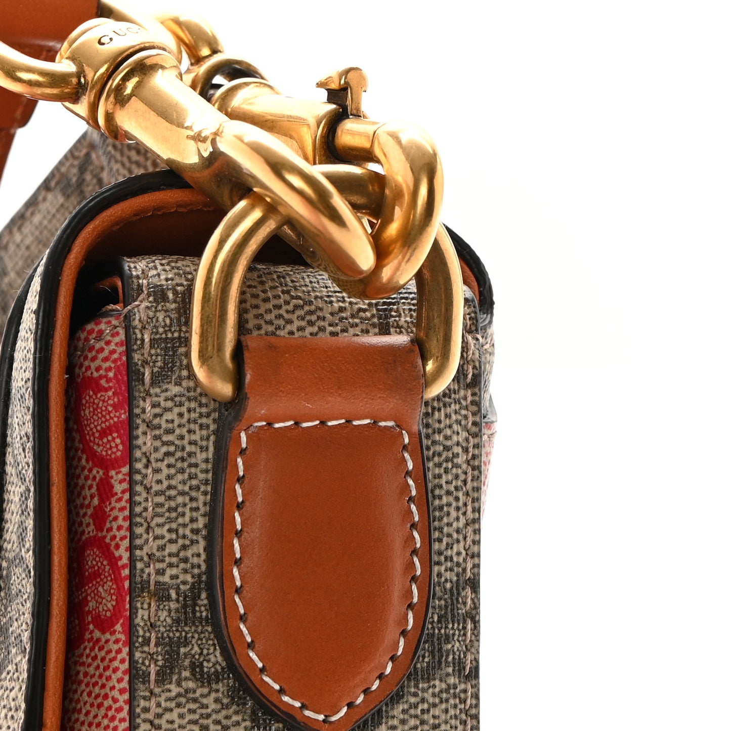 X DANS LE VERT GG Supreme Monogram Cuoio Web Mini Retro Interlocking G Top Handle Beige Rosso Ebony Harness Brown