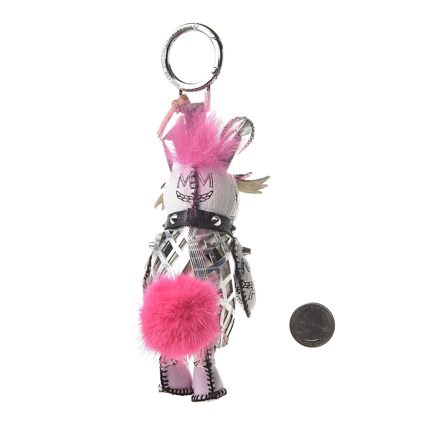 Visetos Punk Rabbit Key Ring Bag Charm White