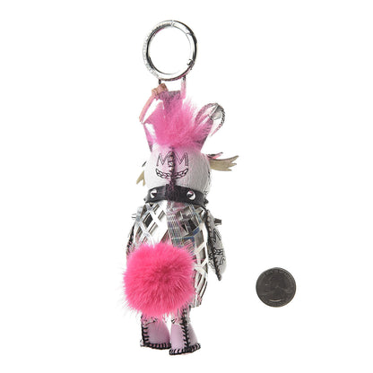 MCM Visetos Punk Rabbit Key Ring Bag Charm White 2 of 4