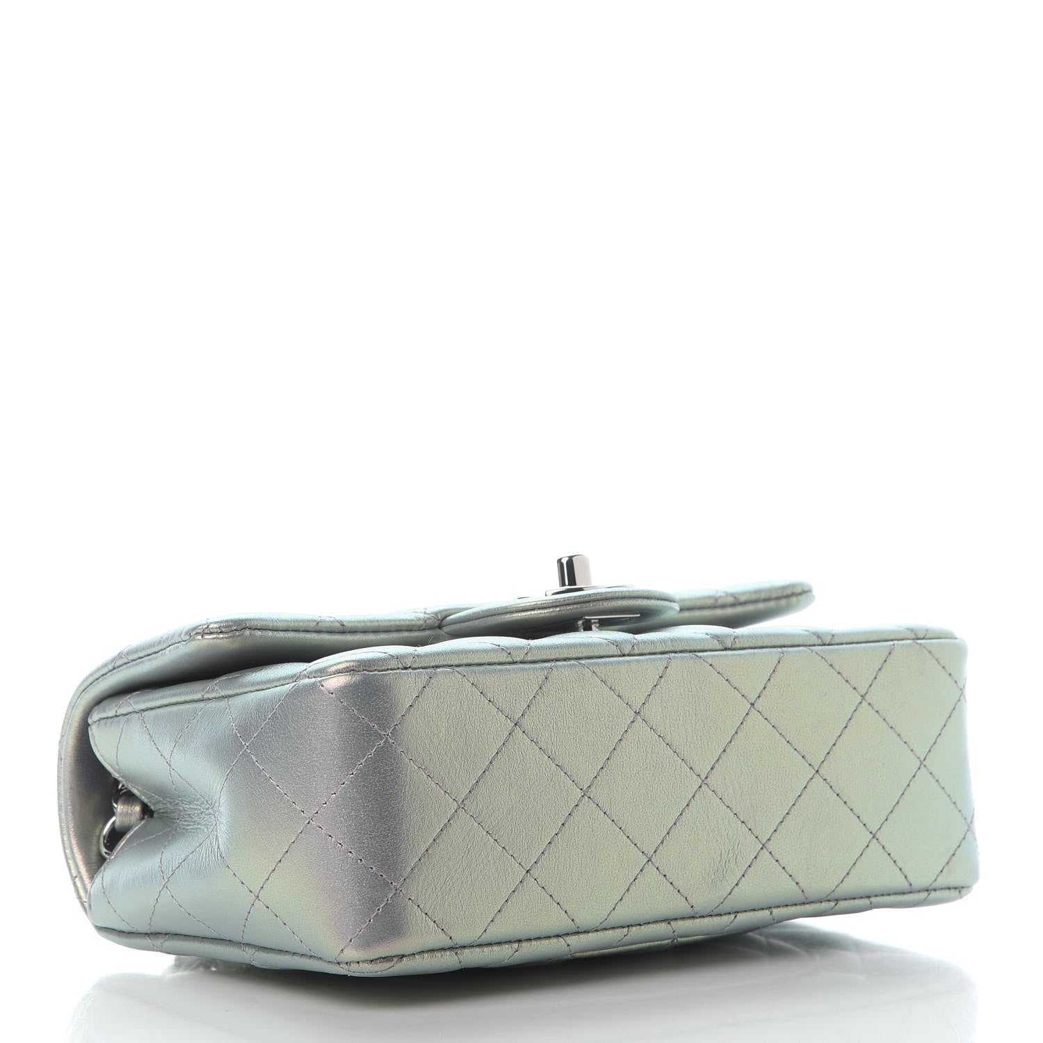 Chanel Iridescent Calfskin Quilted Mini Rectangular Flap Light Purple 4 of 11