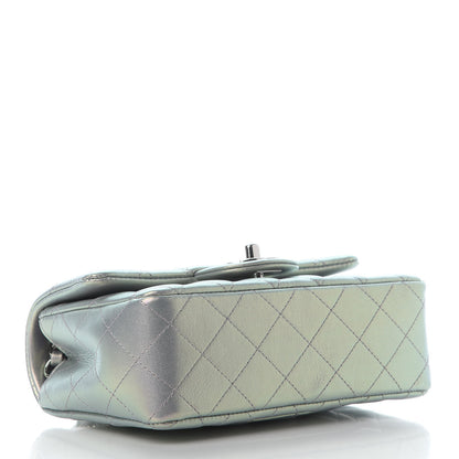Chanel Iridescent Calfskin Quilted Mini Rectangular Flap Light Purple 4 of 11