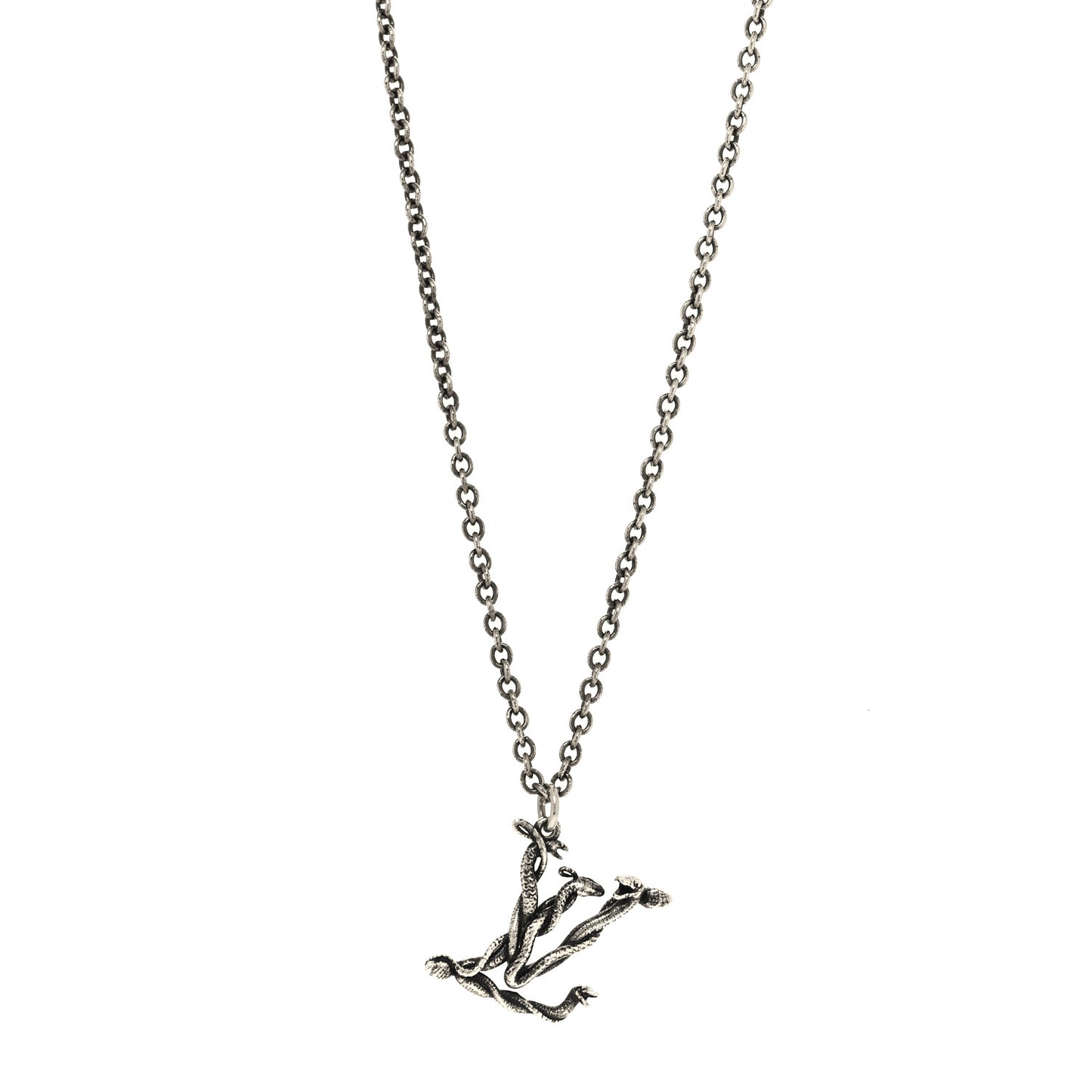 LV Vine Pendant Necklace Silver