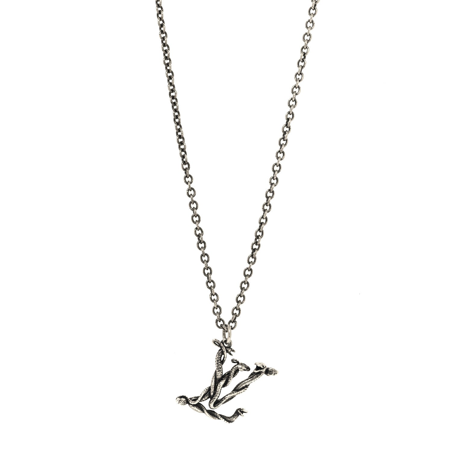 Louis Vuitton LV Vine Pendant Necklace Silver 1 of 6