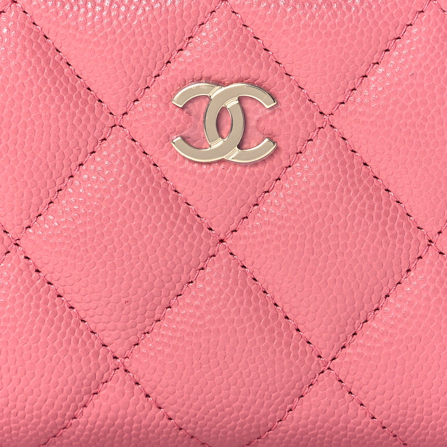 Chanel Caviar Quilted Zip Coin Purse Dark Pink 8 of 9