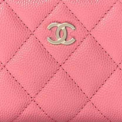 Chanel Caviar Quilted Zip Coin Purse Dark Pink 8 of 9