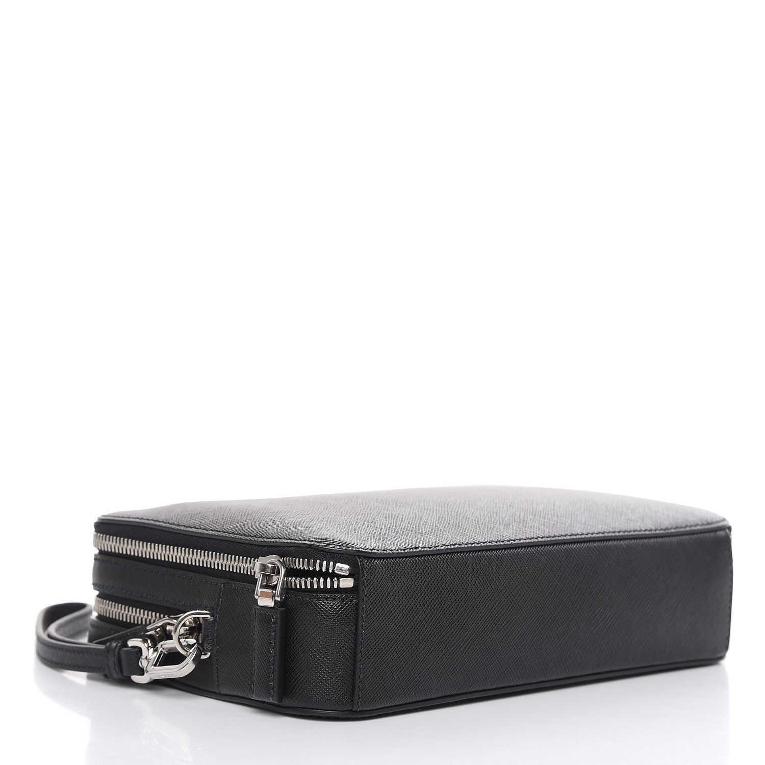 Prada Saffiano Travel Wristlet Bag Black 4 of 9