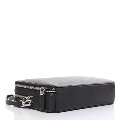 Prada Saffiano Travel Wristlet Bag Black 4 of 9