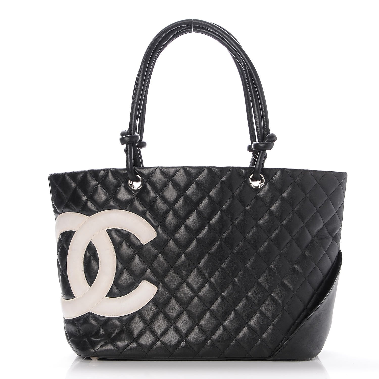 Chanel Calfskin Quilted Large Cambon Tote Black White 1 of 8