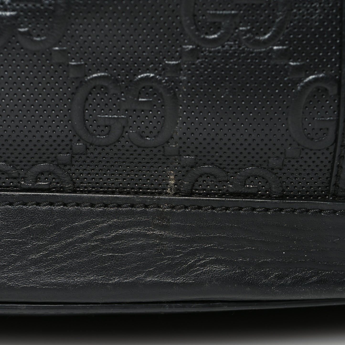 Calfskin GG Tennis Embossed Double Buckle Backpack Black