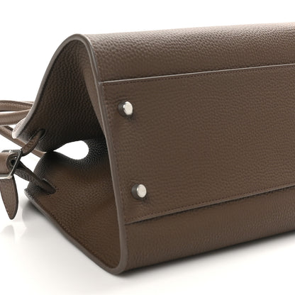 The Row Matte Grained Calfskin Margaux Shoulder 12 Dark Olive 8 of 9