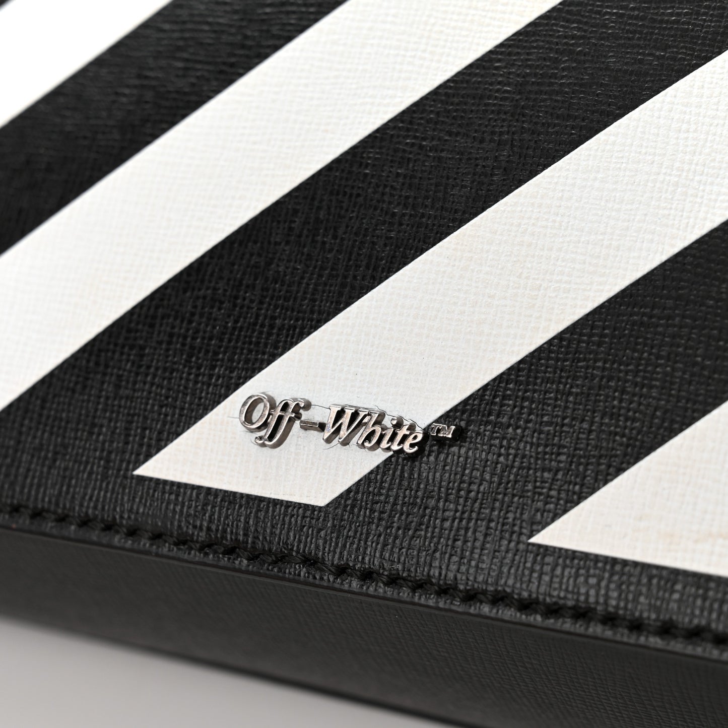 Saffiano Striped Mini Diag Bag Black White