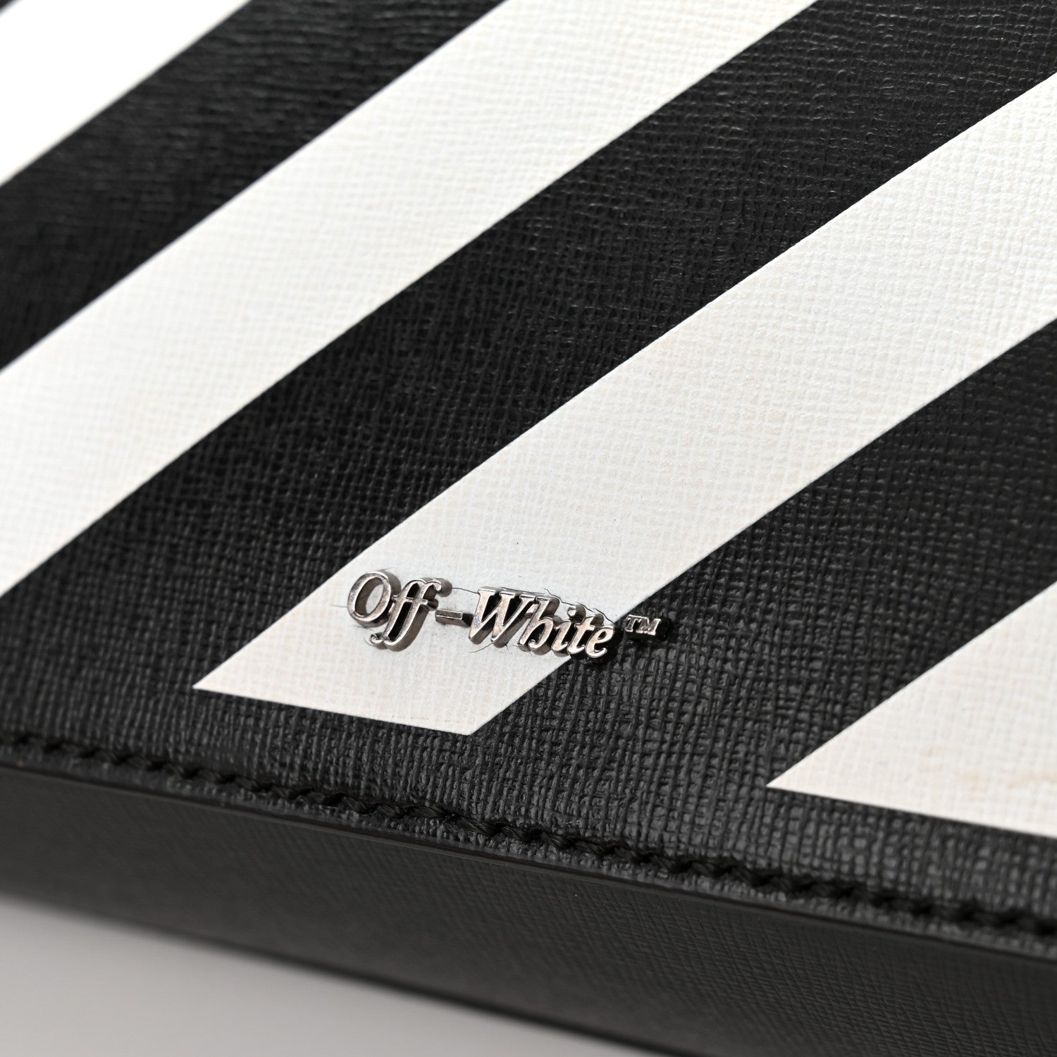 Off-White Saffiano Striped Mini Diag Bag Black White 10 of 10