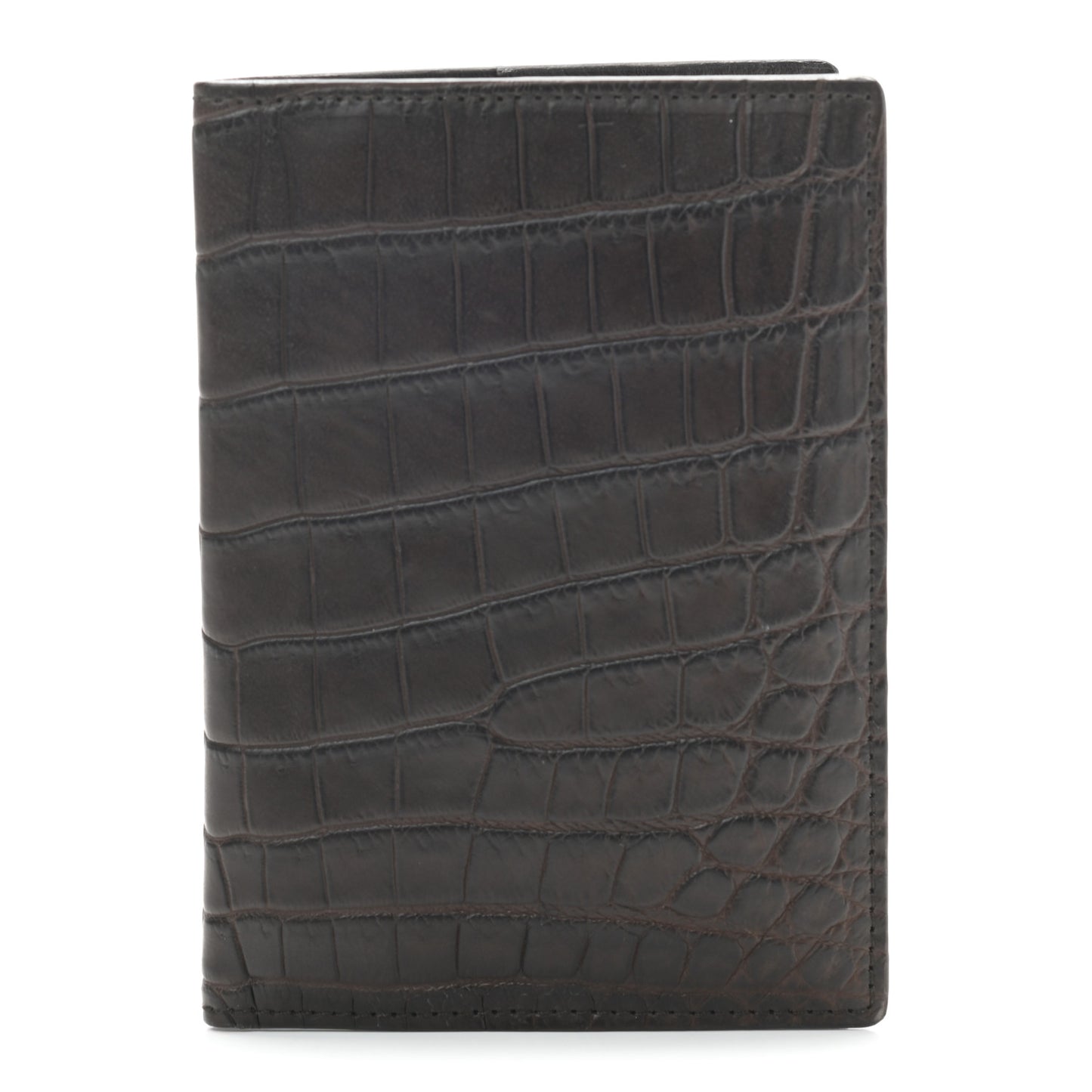 Crocodile Passport Case Brown