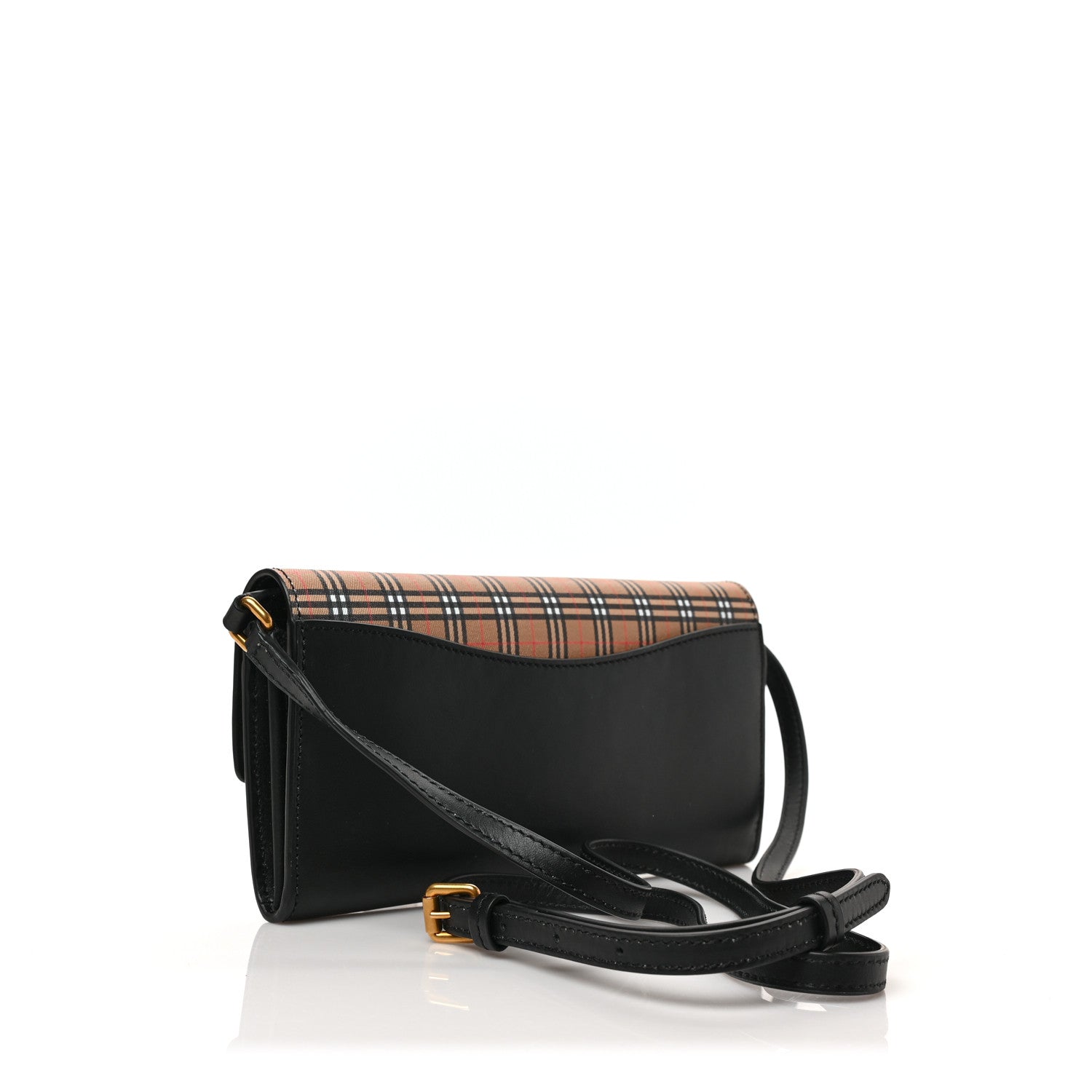 Burberry Calfskin Mini Vintage Check Henley Crossbody Antique Yellow 2 of 8