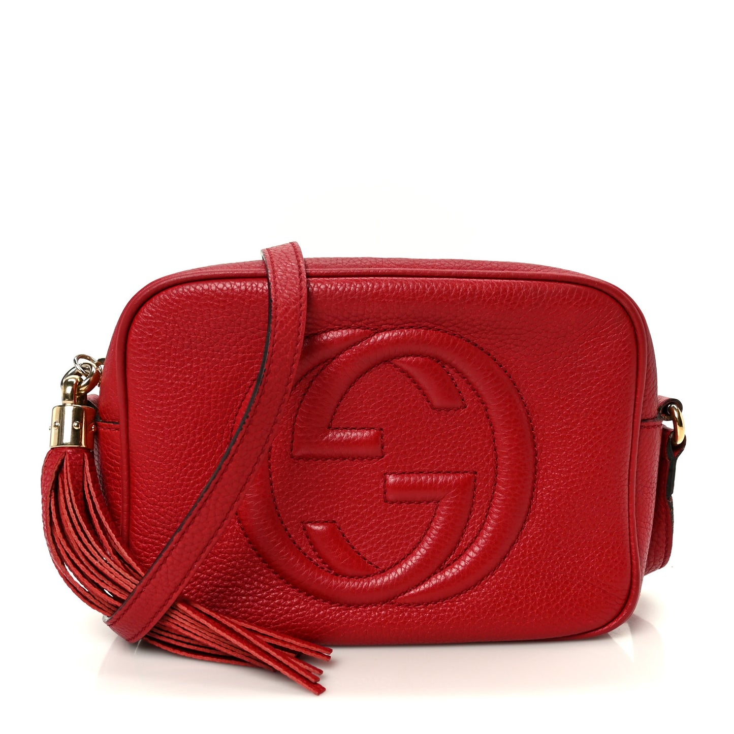 Pebbled Calfskin Small Soho Disco Bag Tabasco Red