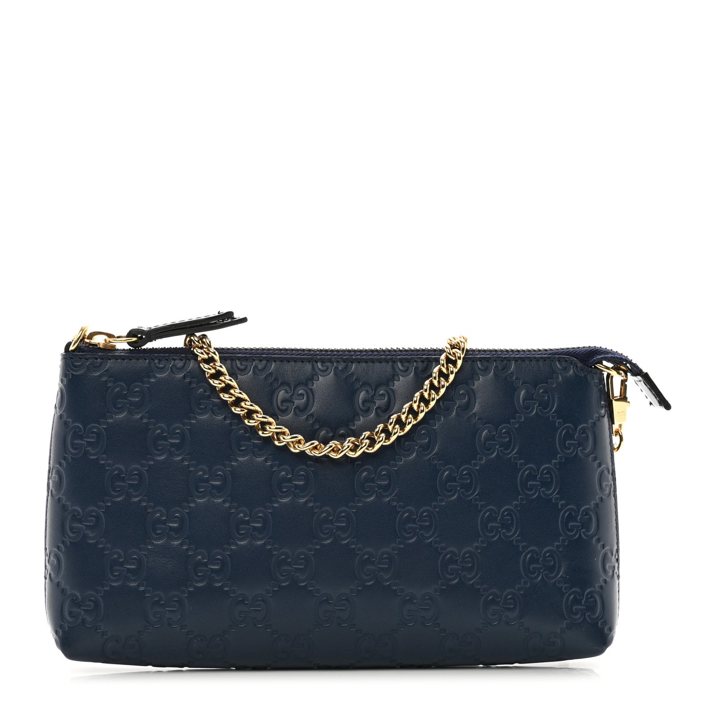 Guccissima Signature Wrist Wallet Blue Agata