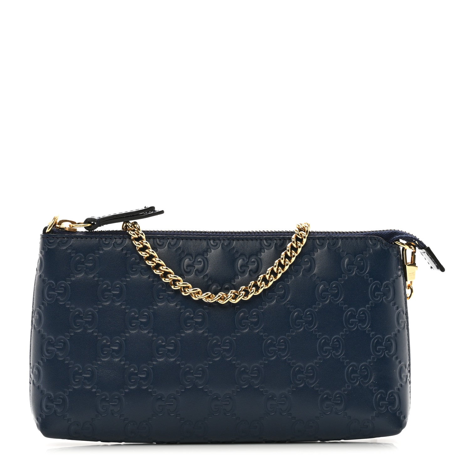 Gucci Guccissima Signature Wrist Wallet Blue Agata 1 of 8