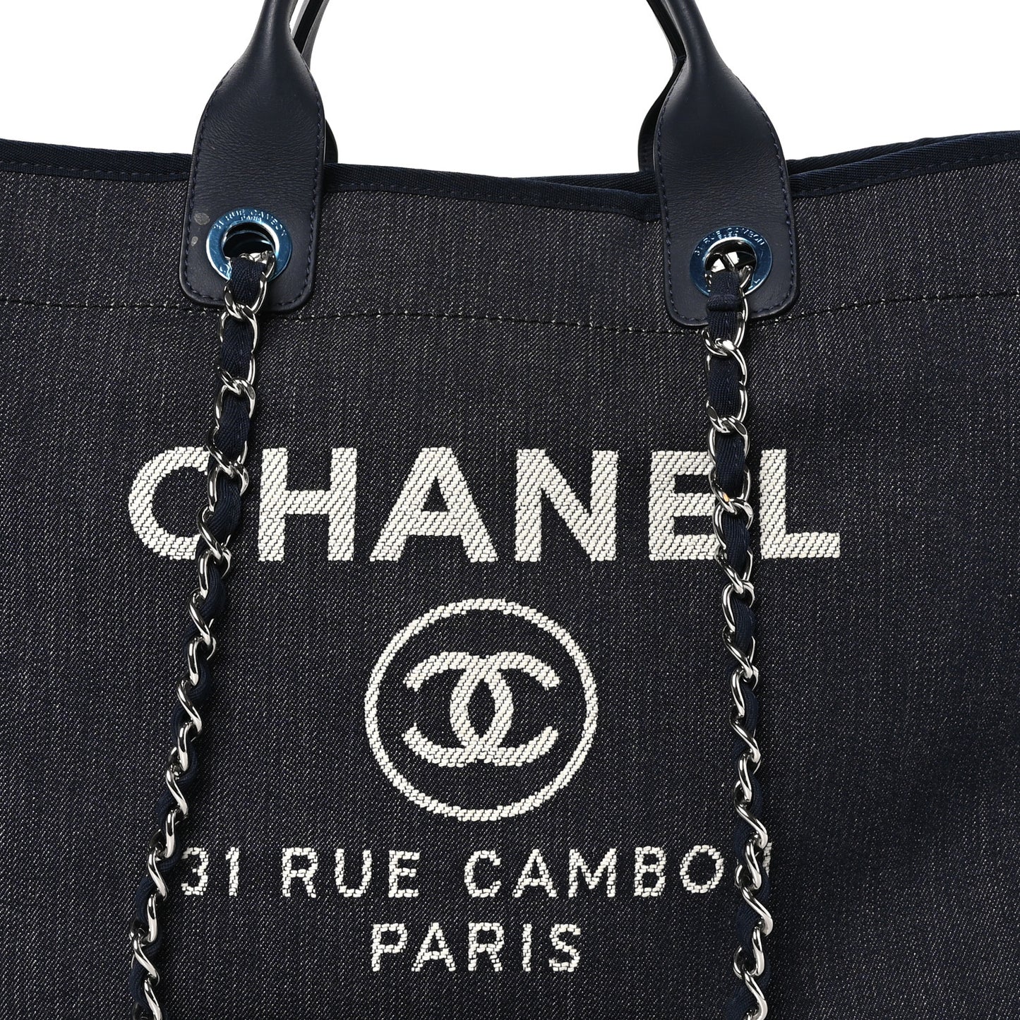 Denim Medium Deauville Tote Dark Blue
