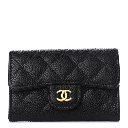 Chanel Caviar Quilted Flap Card Holder Wallet Black 1 of 8