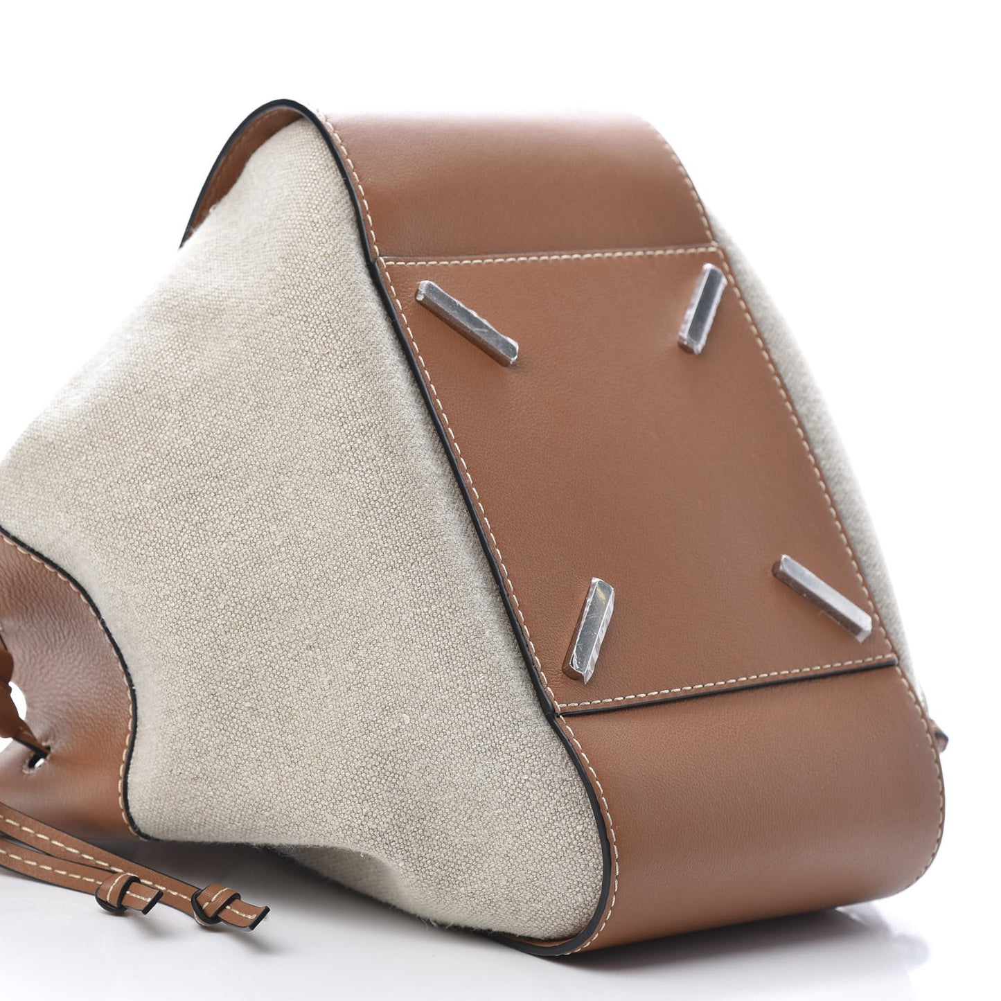 Calfskin Canvas Medium Hammock Shoulder Bag Natural Tan