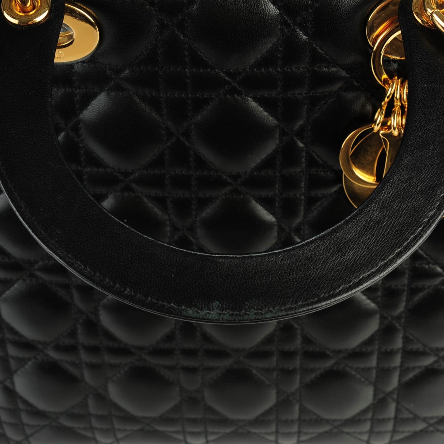 Lambskin Cannage Large Lady Dior Black