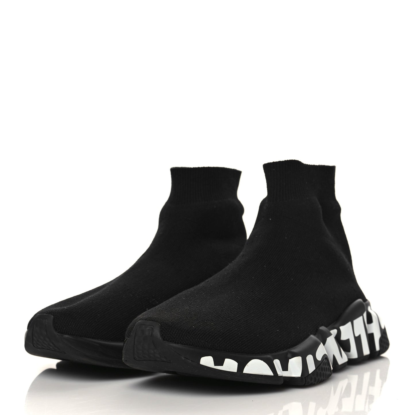 Neoprene Knit Womens Speed Graffiti Sneakers 38 Black White