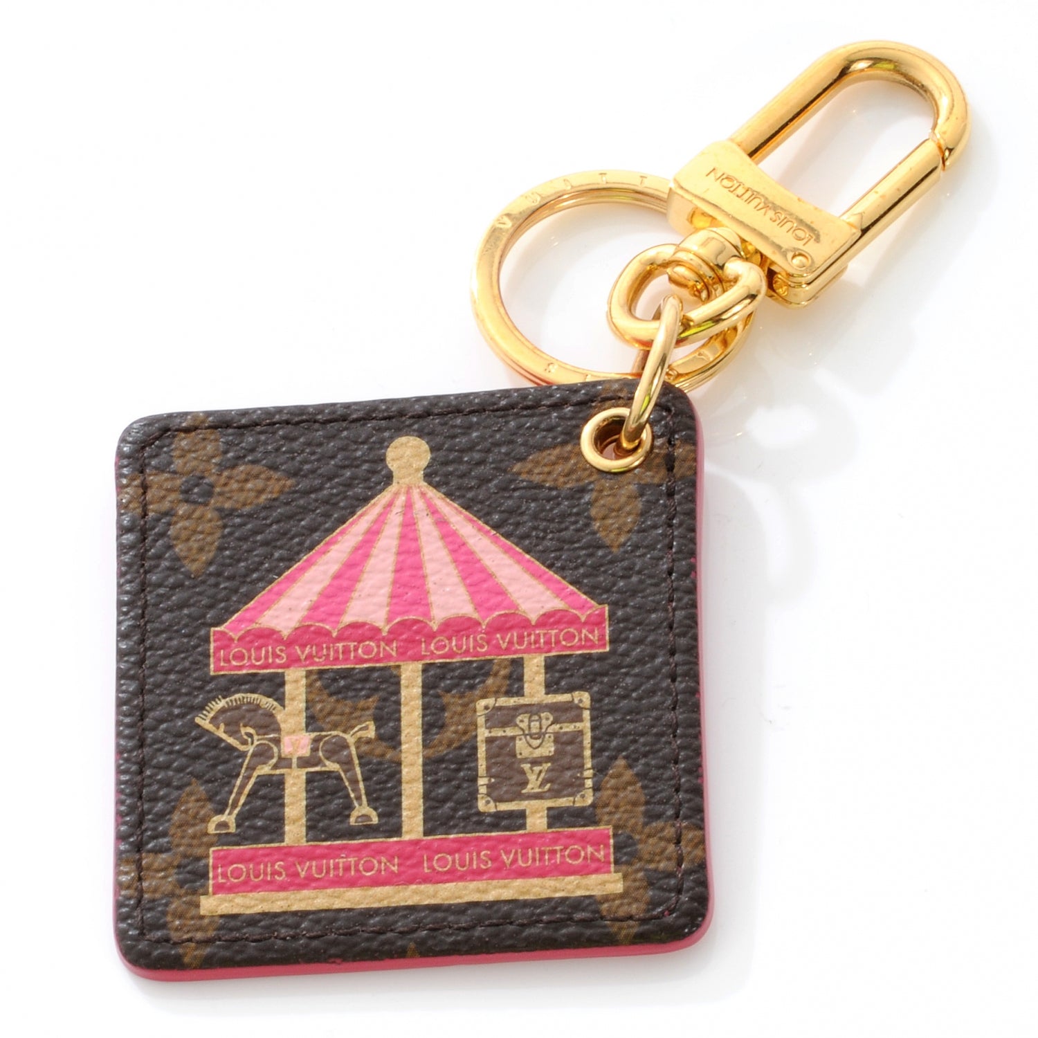 Louis Vuitton Monogram Illustre Carousel Bag Charm Key Ring Pink 1 of 6
