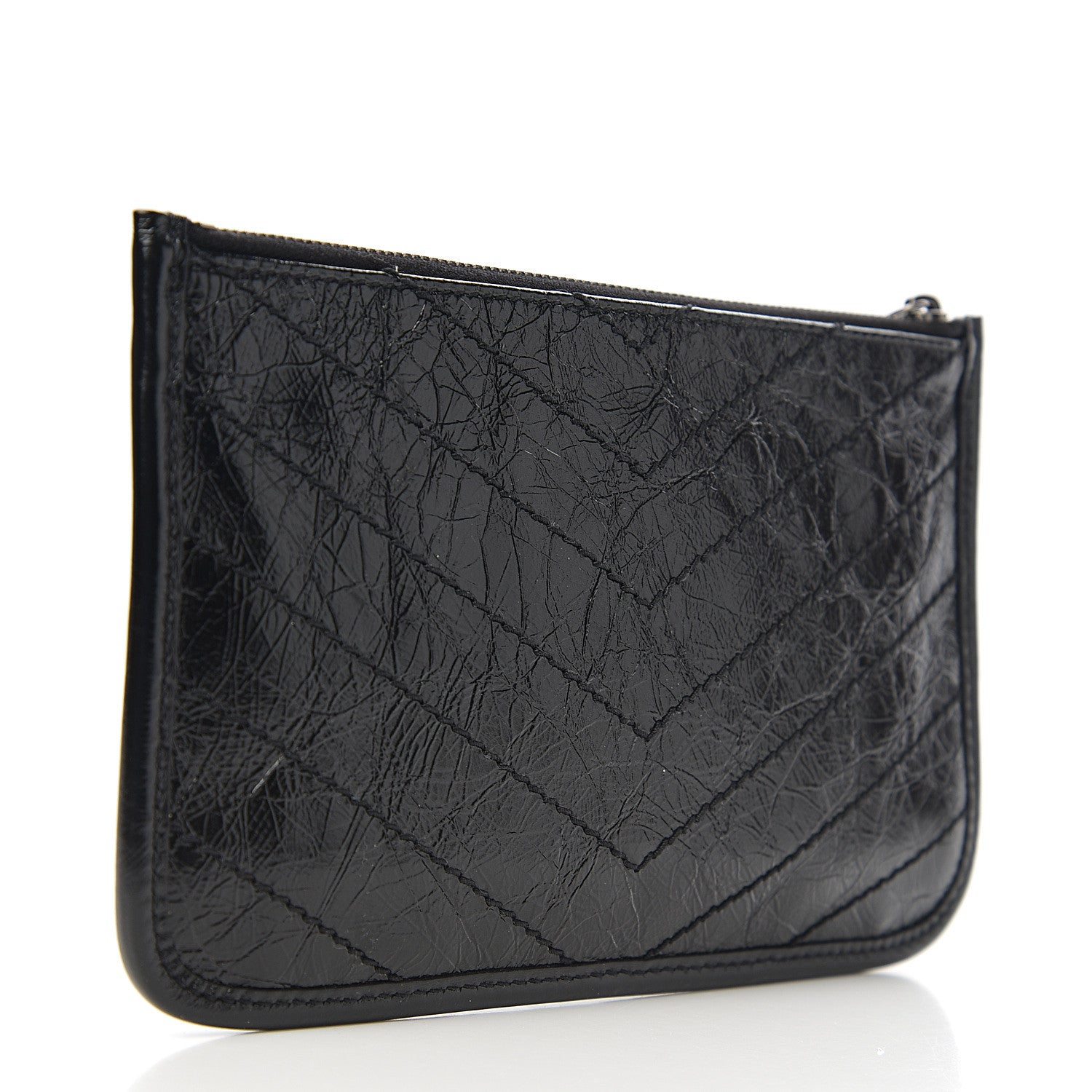 Saint Laurent Crinkled Calfskin Matelasse Monogram Niki Bill Pouch Black 2 of 6